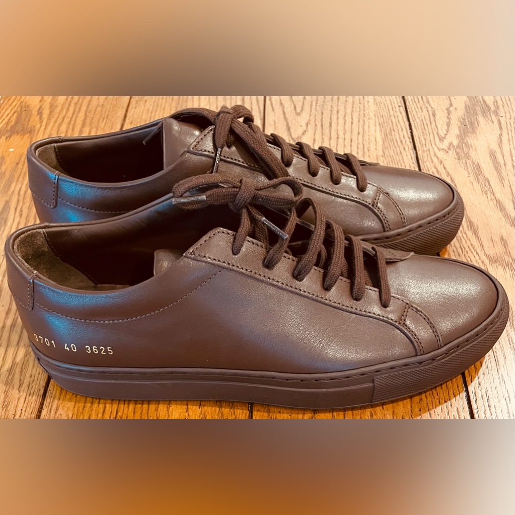 Nwob Women’s Common Projects Brown Achilles Low Sneakers, 3701 40 3625, Size 40